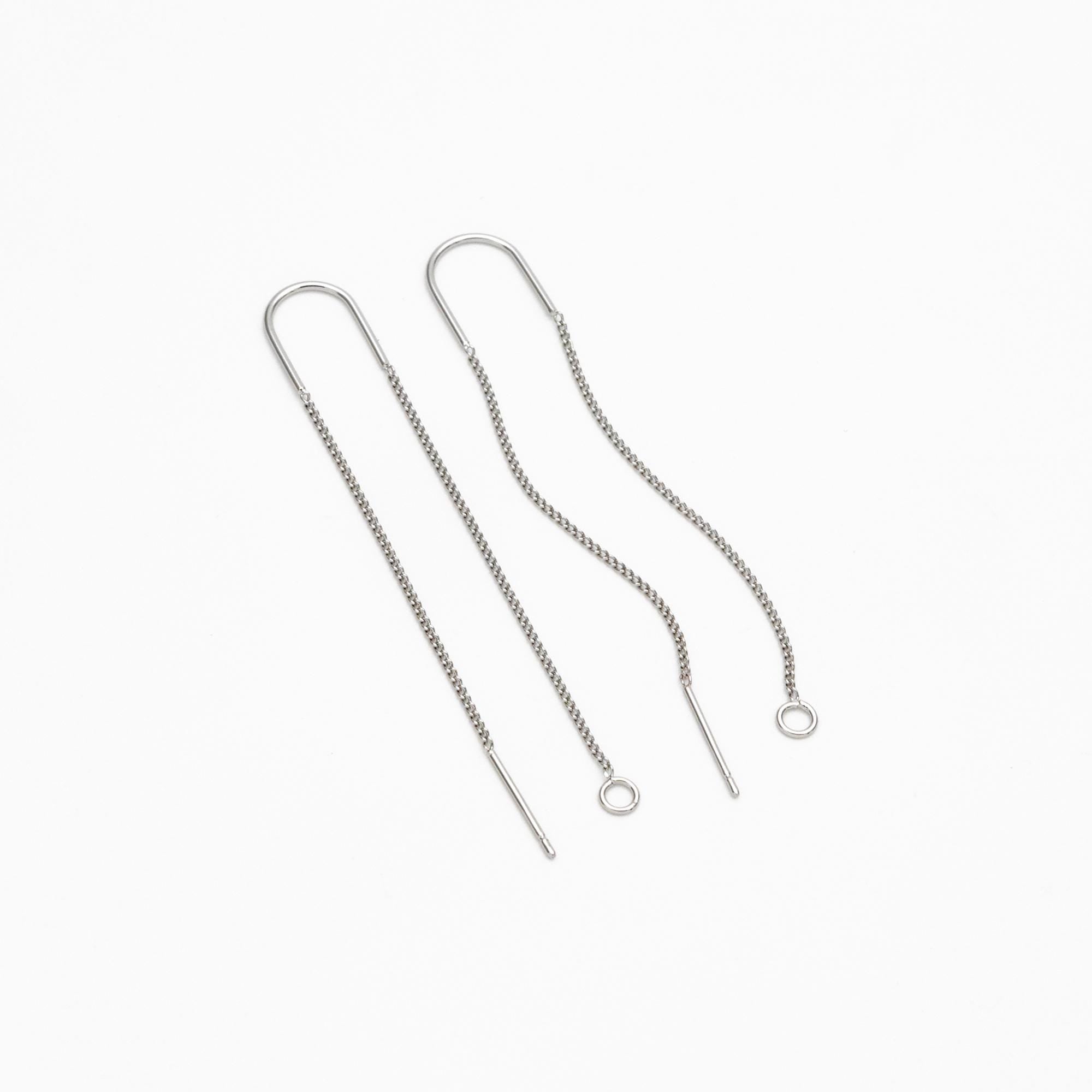 10pcs Gold/ Silver/ Rose Gold Ear Threader Earrings, Earwire Thread with Jump Ring, Color Not Easily Tarnish (GB-333-D)